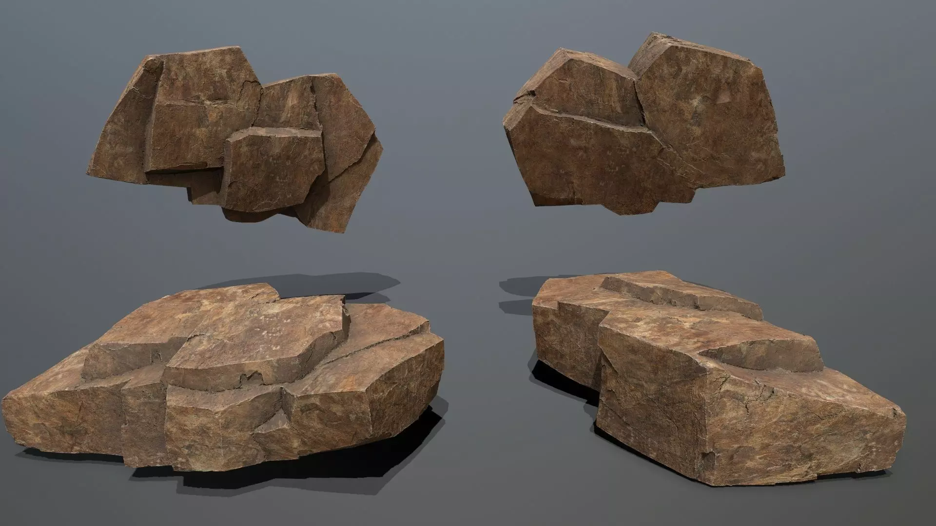 desert rocks Low-poly 3D model_12