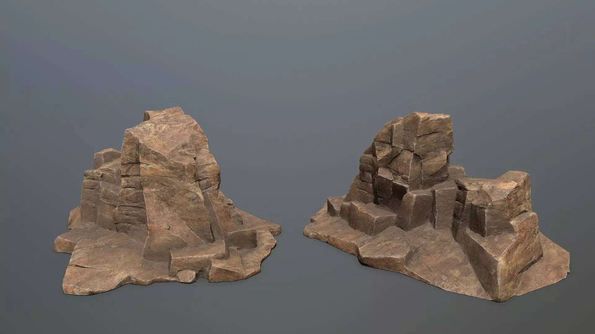 desert rocks Low-poly 3D model_6