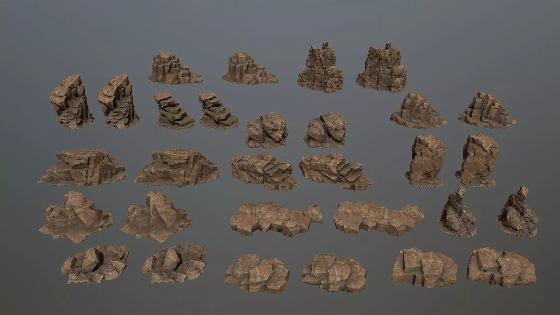 desert rocks Low-poly 3D model_32