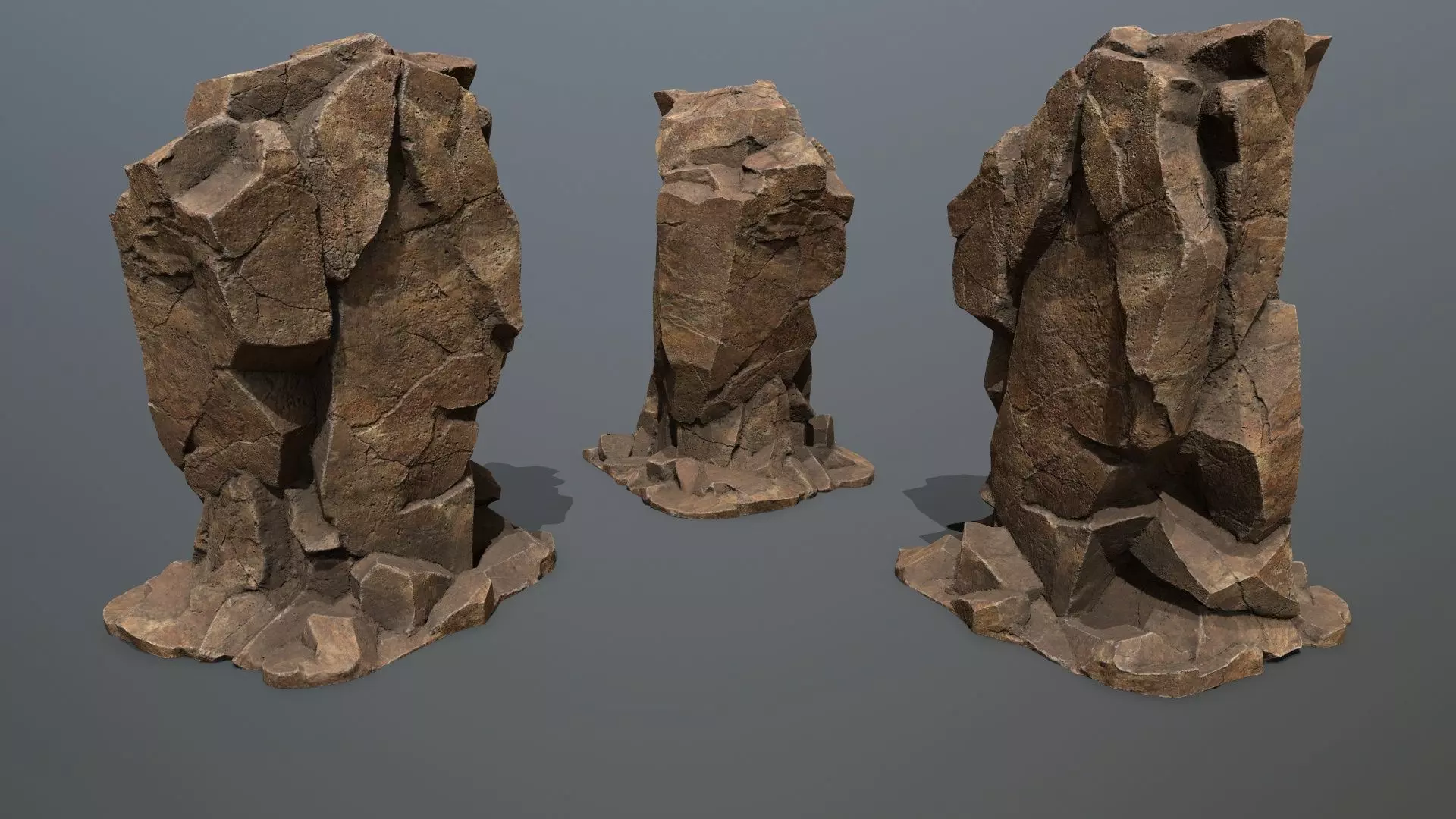 desert rocks Low-poly 3D model_4