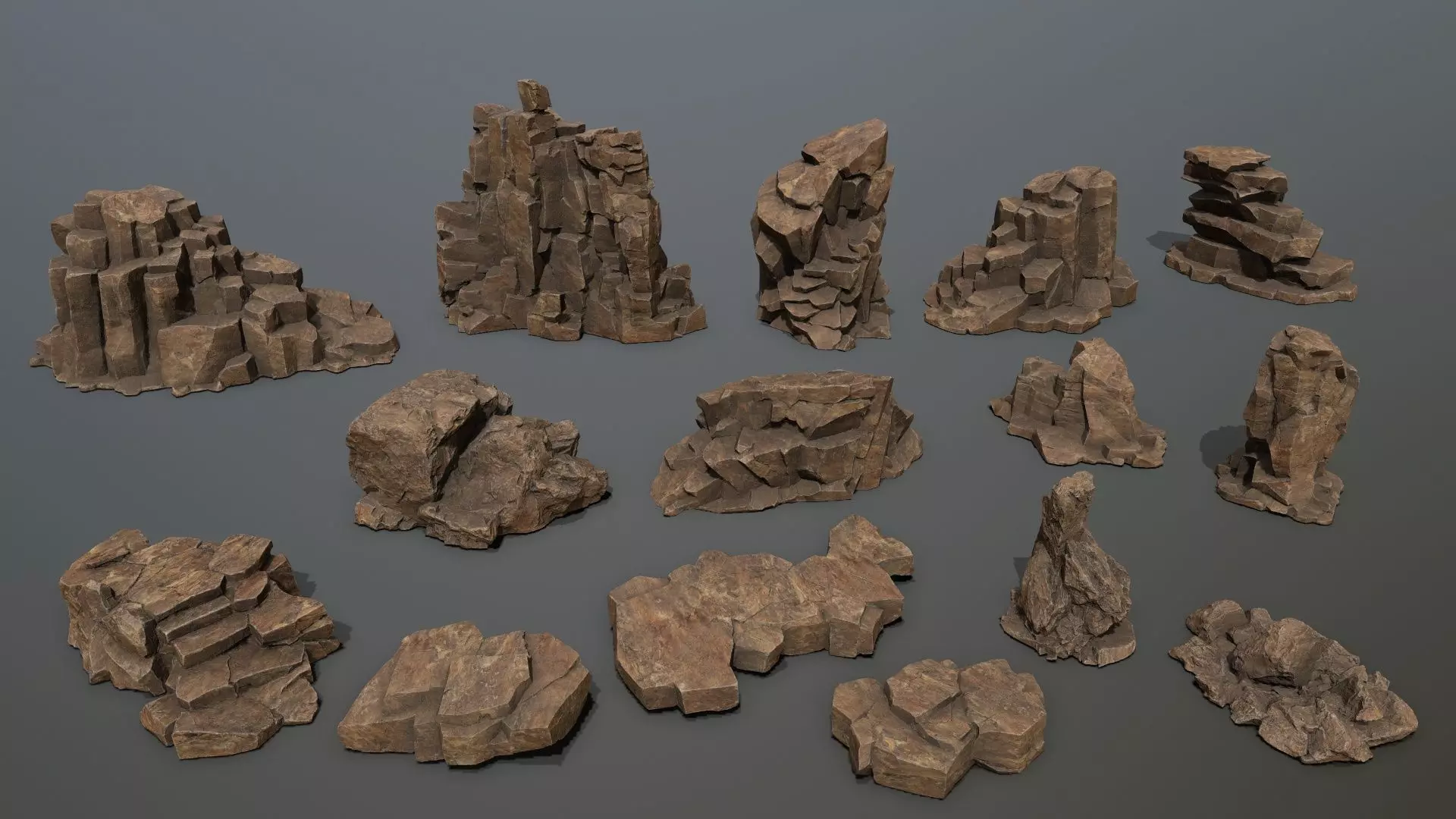 desert rocks Low-poly 3D model_1
