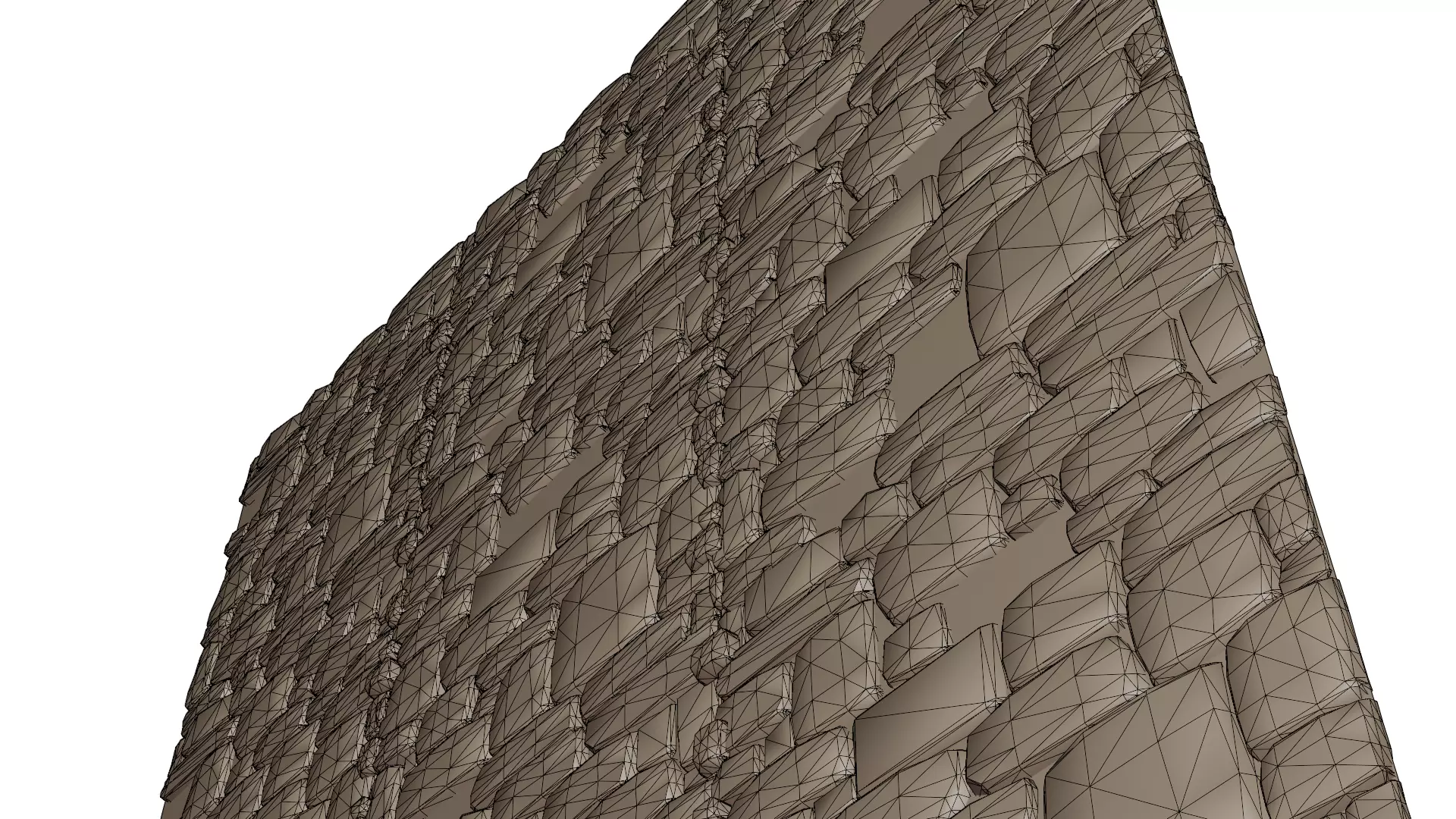 Stone Wall Low-poly 3D model_6