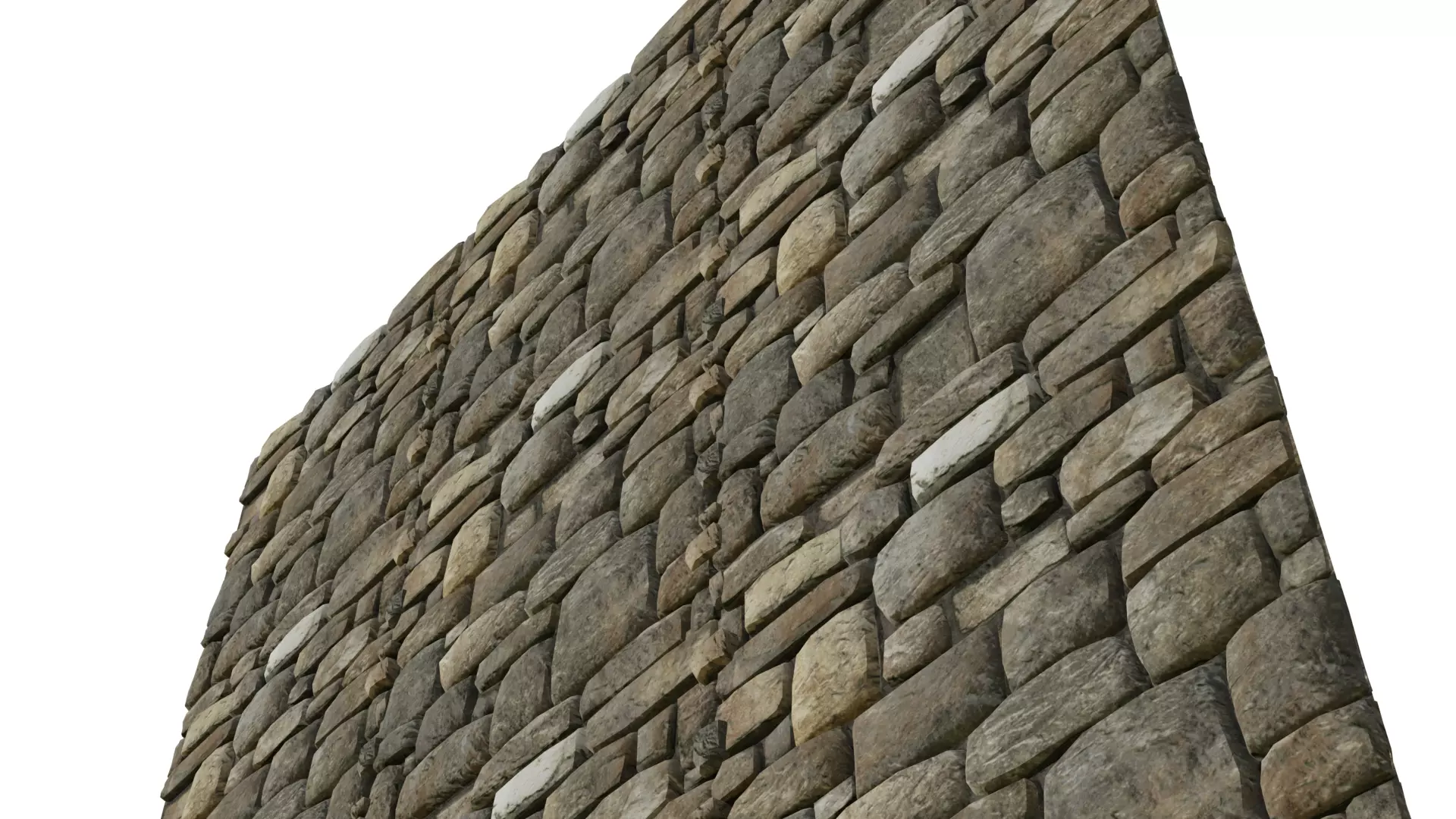 Stone Wall Low-poly 3D model_5