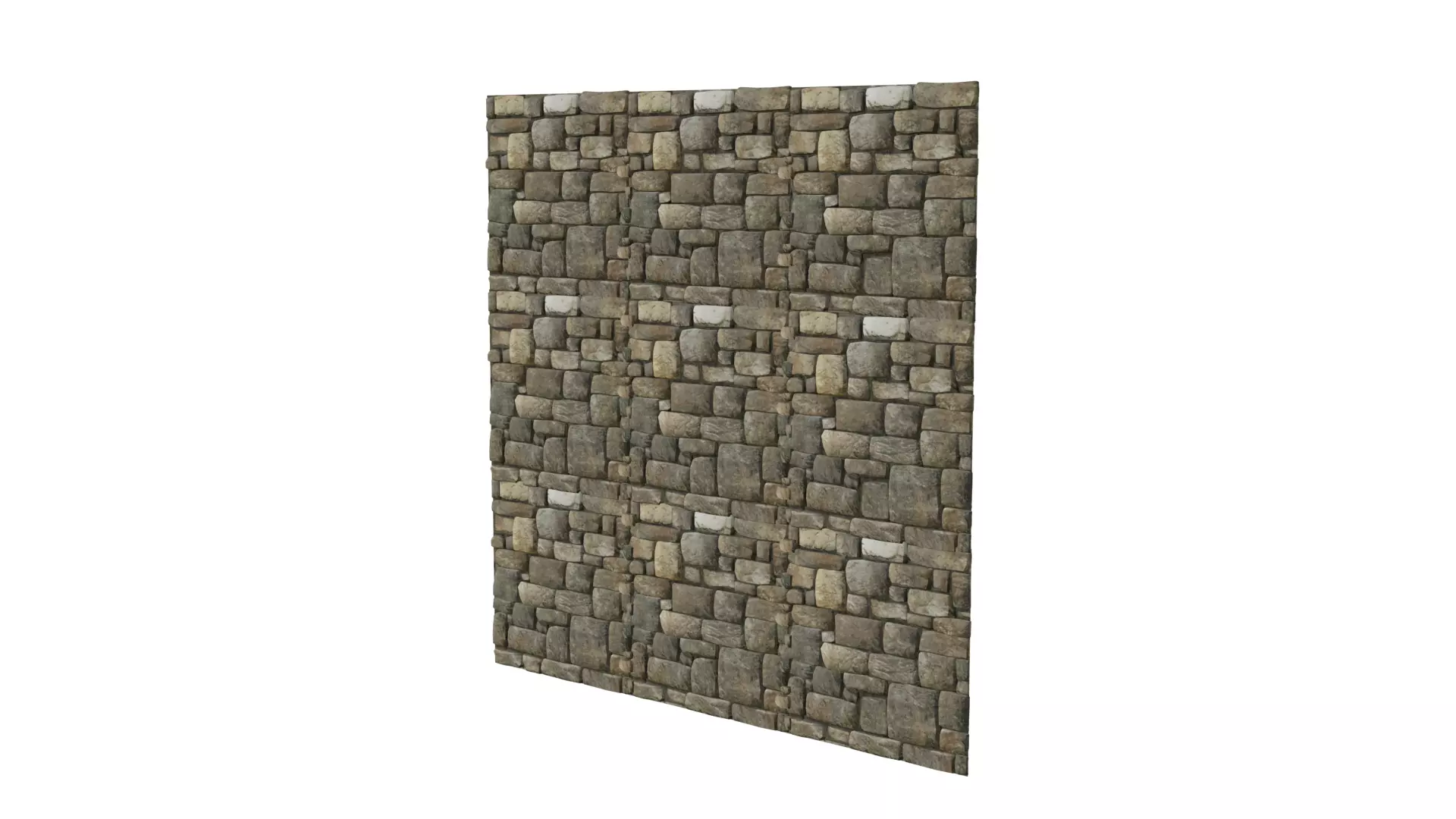 Stone Wall Low-poly 3D model_4