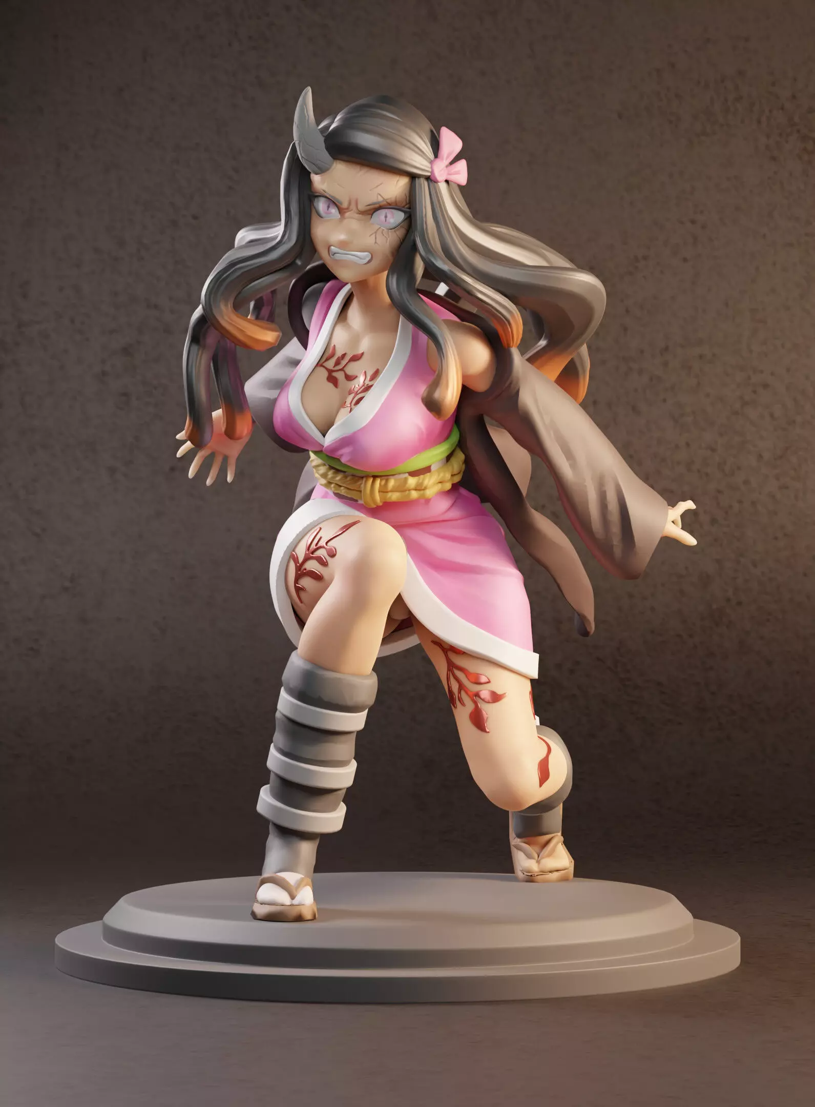Nezuko Kamado demon slayer Kimetsu no Yaiba 3D print model_1