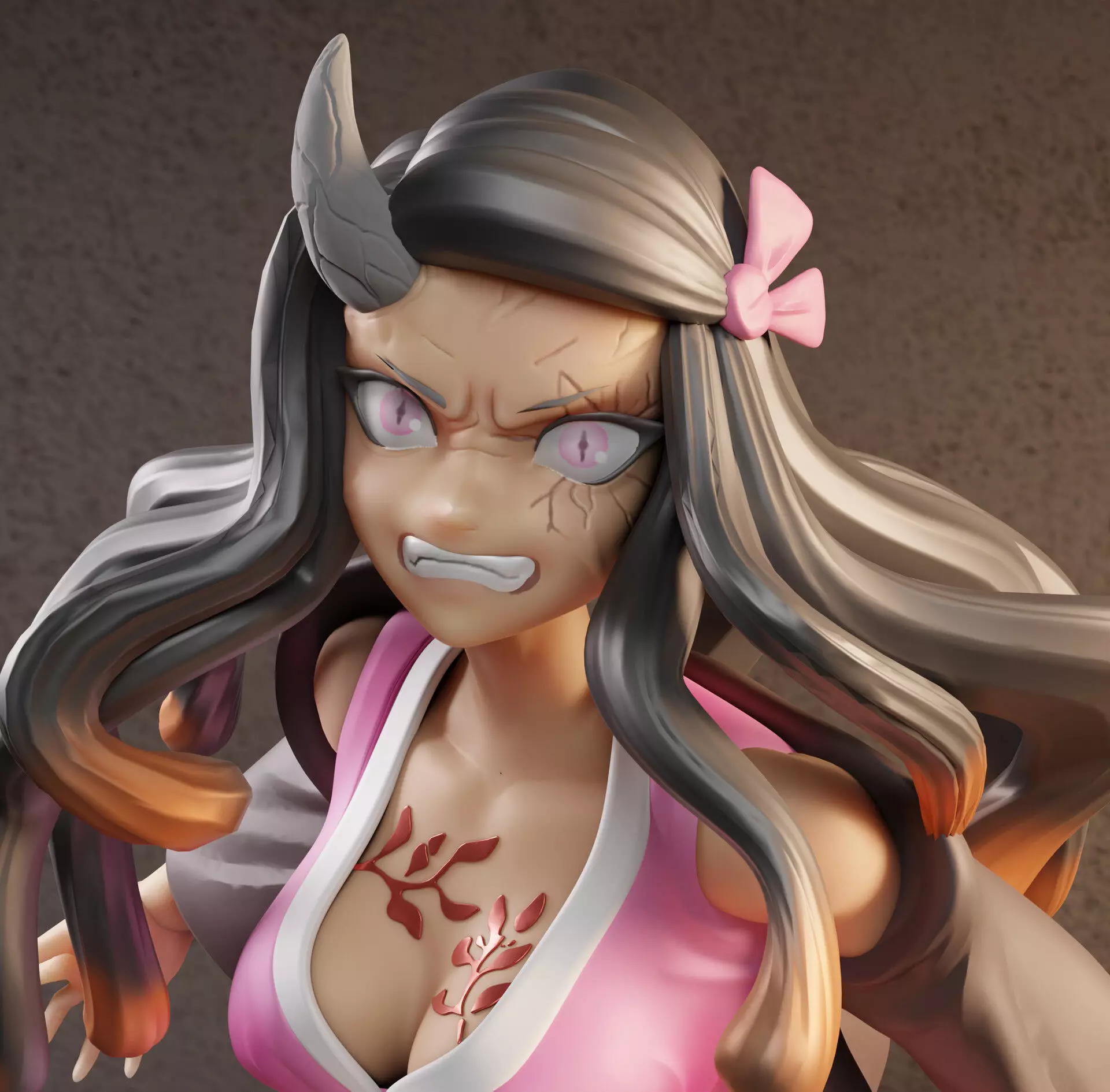 Nezuko Kamado demon slayer Kimetsu no Yaiba 3D print model_4
