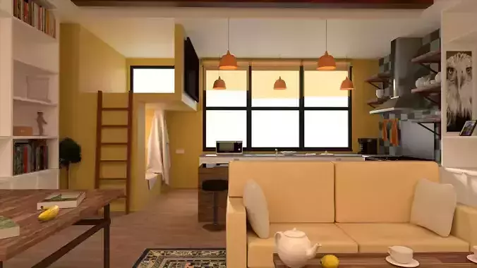 Studio Apartment Design  3D model