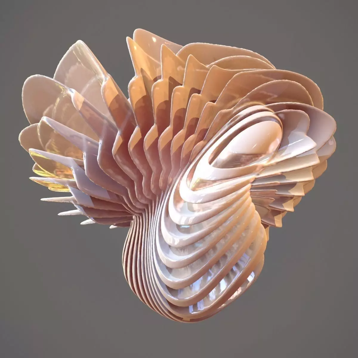 Alien Rib Cage Hart Low-poly 3D model_0