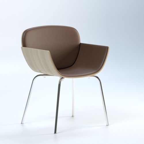 Yuri Wood Veneer Tub Chair 3D model