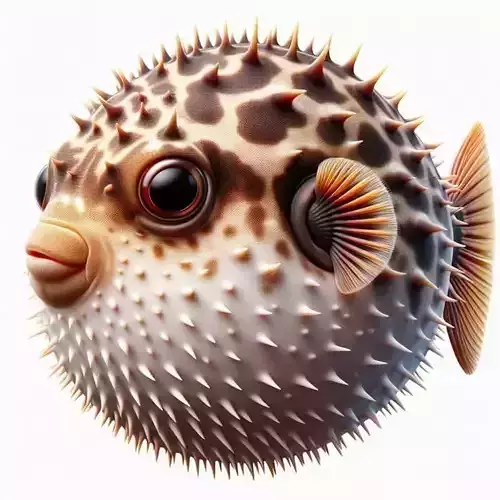 Realistic Pufferfish 3D Spiky Ocean Fish Expressive Eyes