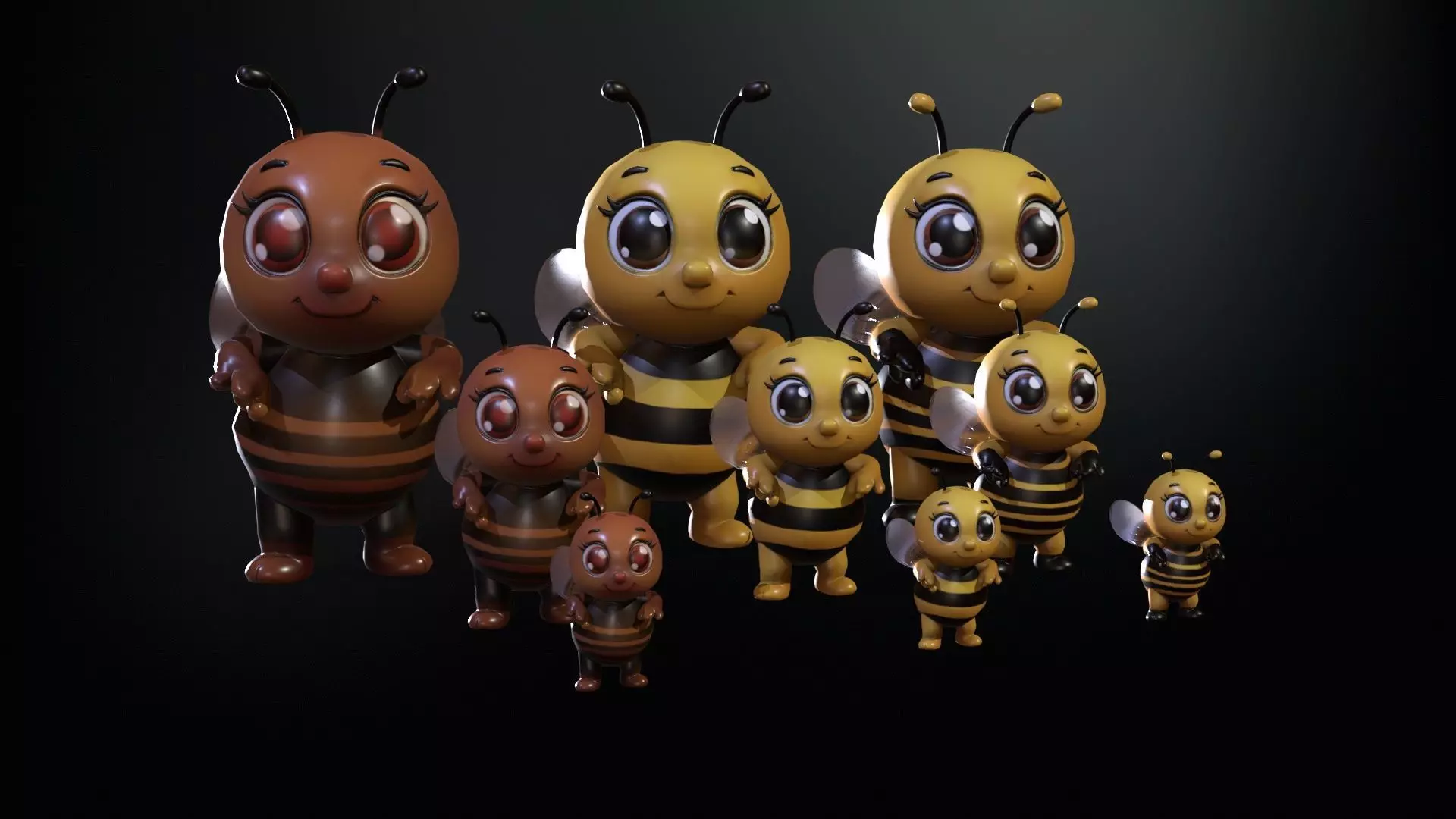 HoneyBee mobile ready Low-poly 3D model