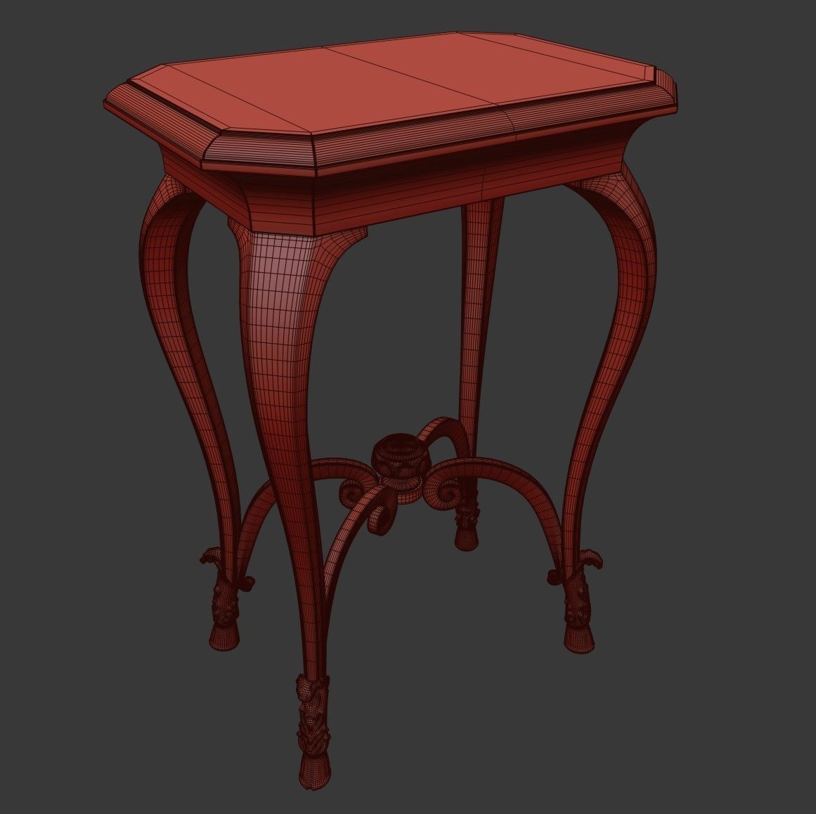 Bed with Canopy 3D model_9