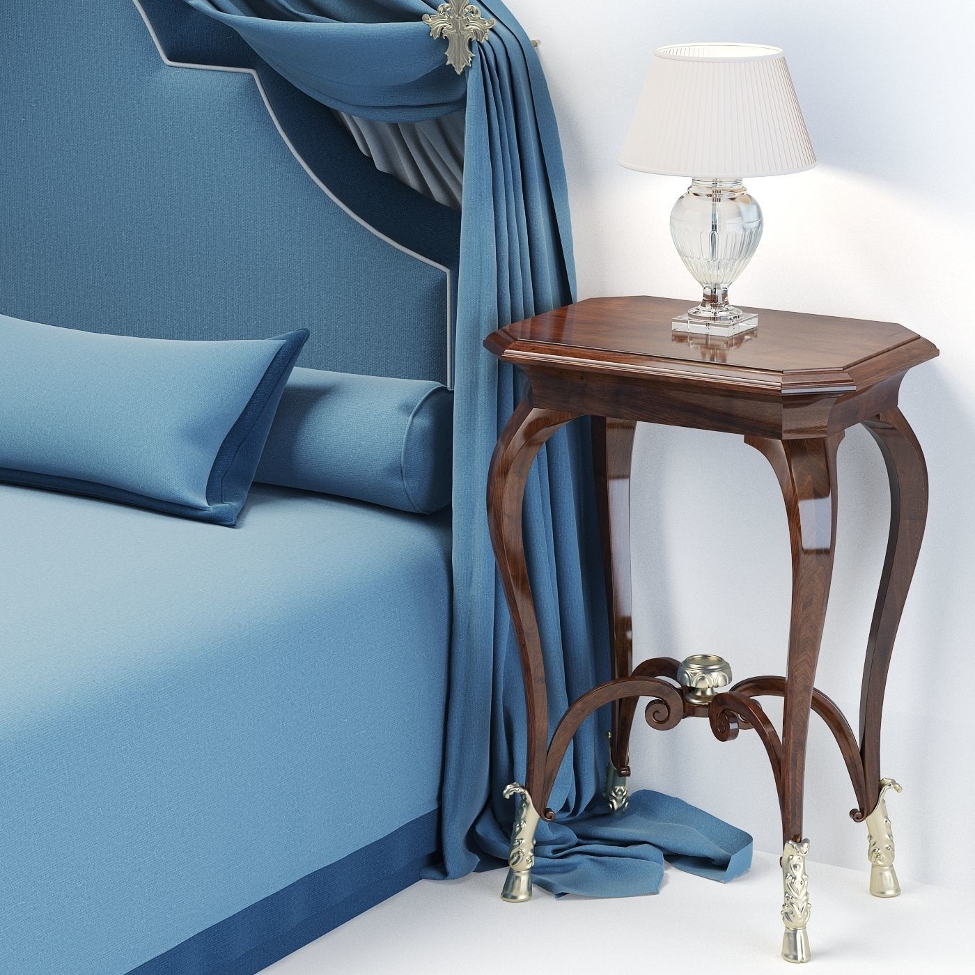 Bed with Canopy 3D model_3