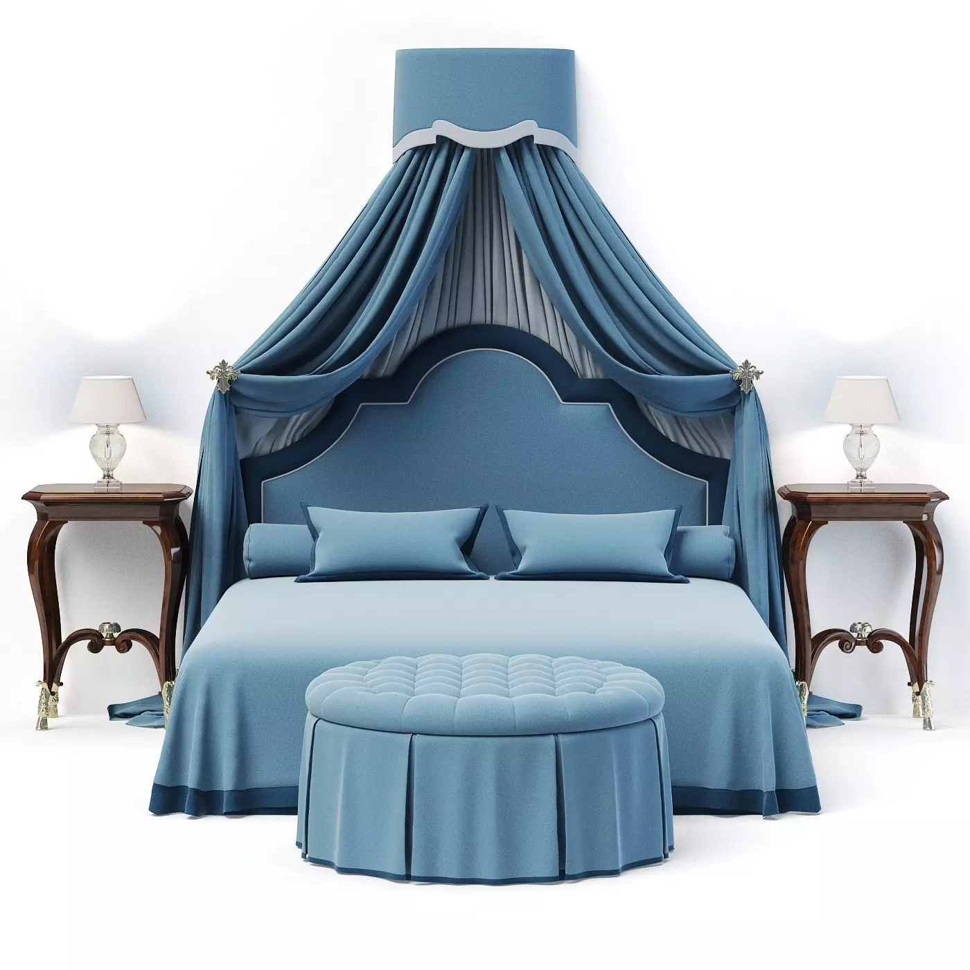 Bed with Canopy 3D model_0