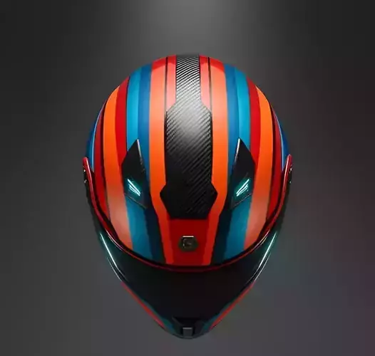 Motorcycle Helmet Low-poly 3D model 3
