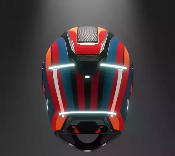 Motorcycle Helmet Low-poly 3D model 4