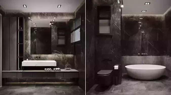 Dark Luxury Bathroom