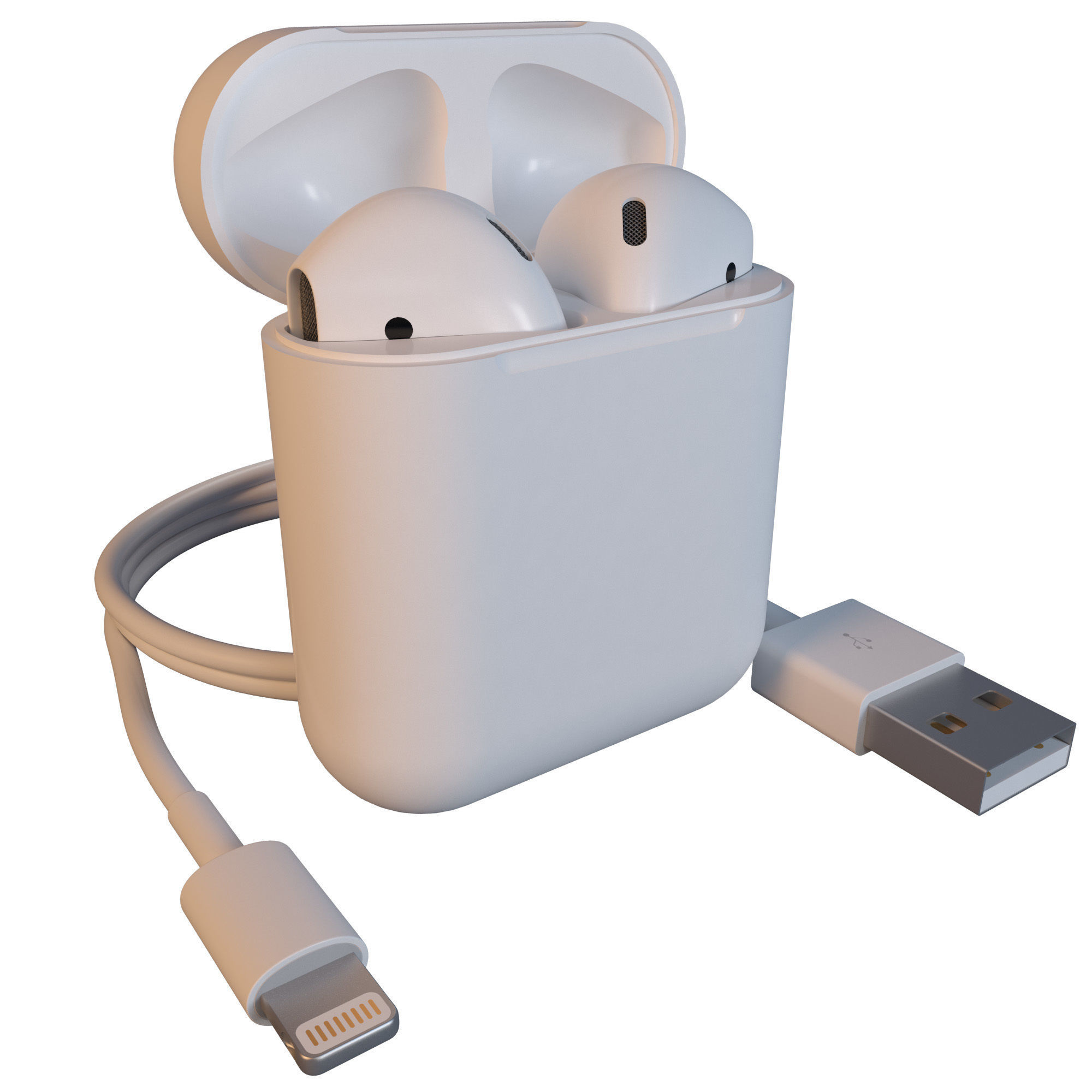 Apple AirPods Wireless White and Jet Black 3D model_5