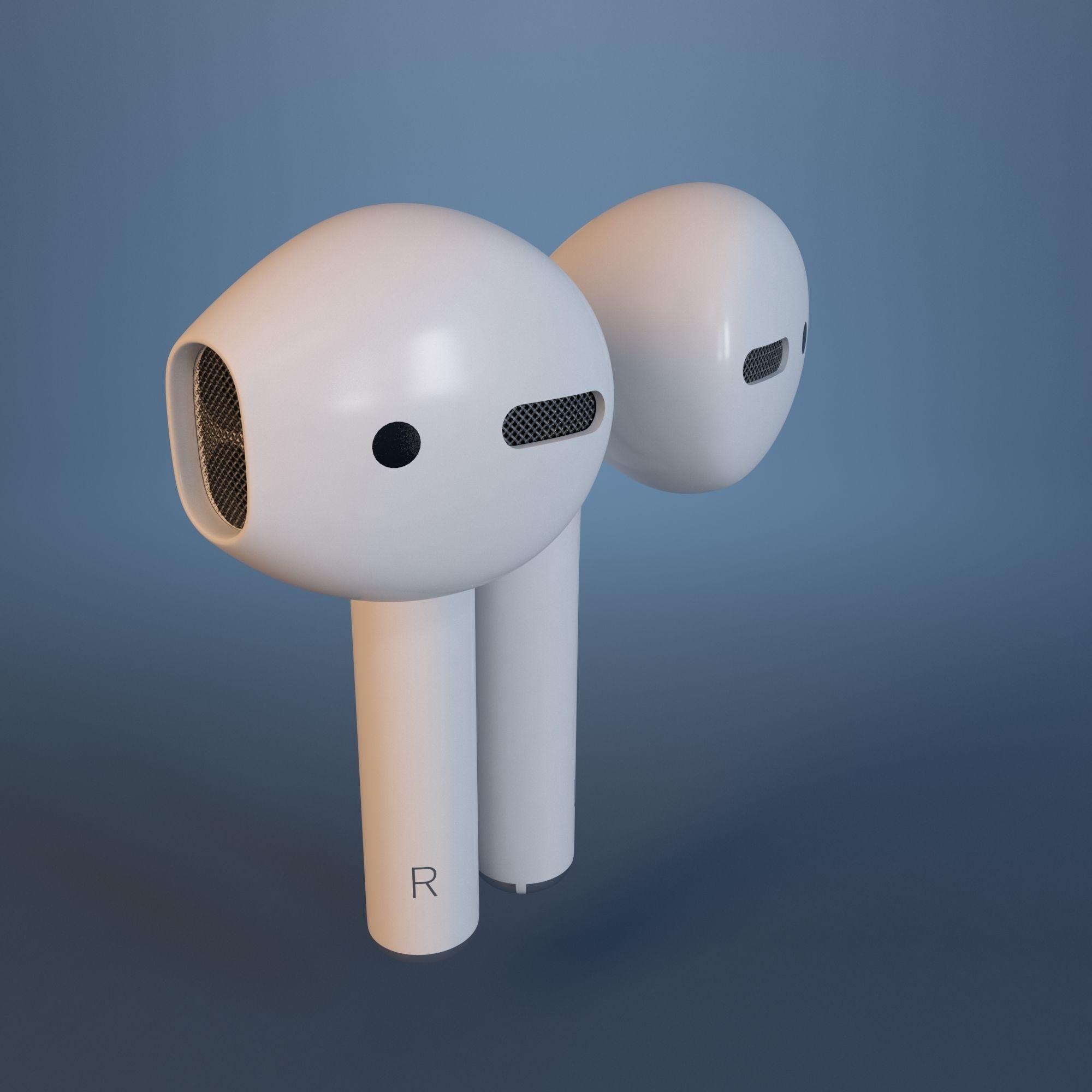 Apple AirPods Wireless White and Jet Black 3D model_9
