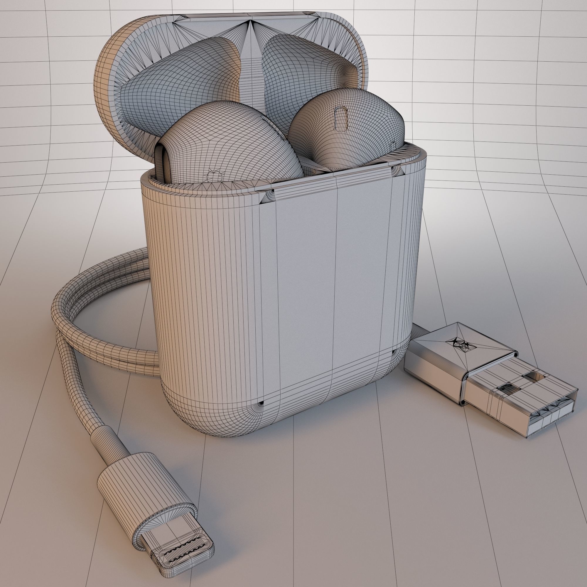 Apple AirPods Wireless White and Jet Black 3D model_14