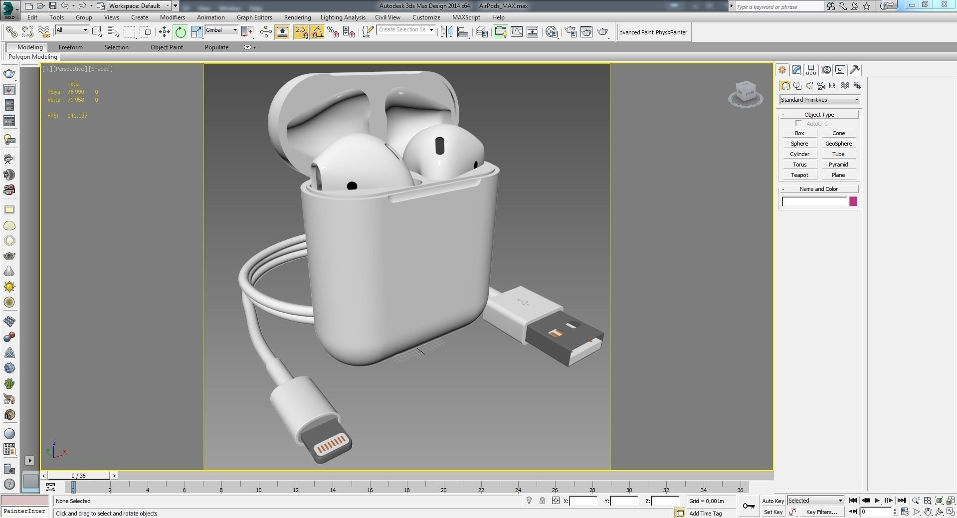 Apple AirPods Wireless White and Jet Black 3D model_23