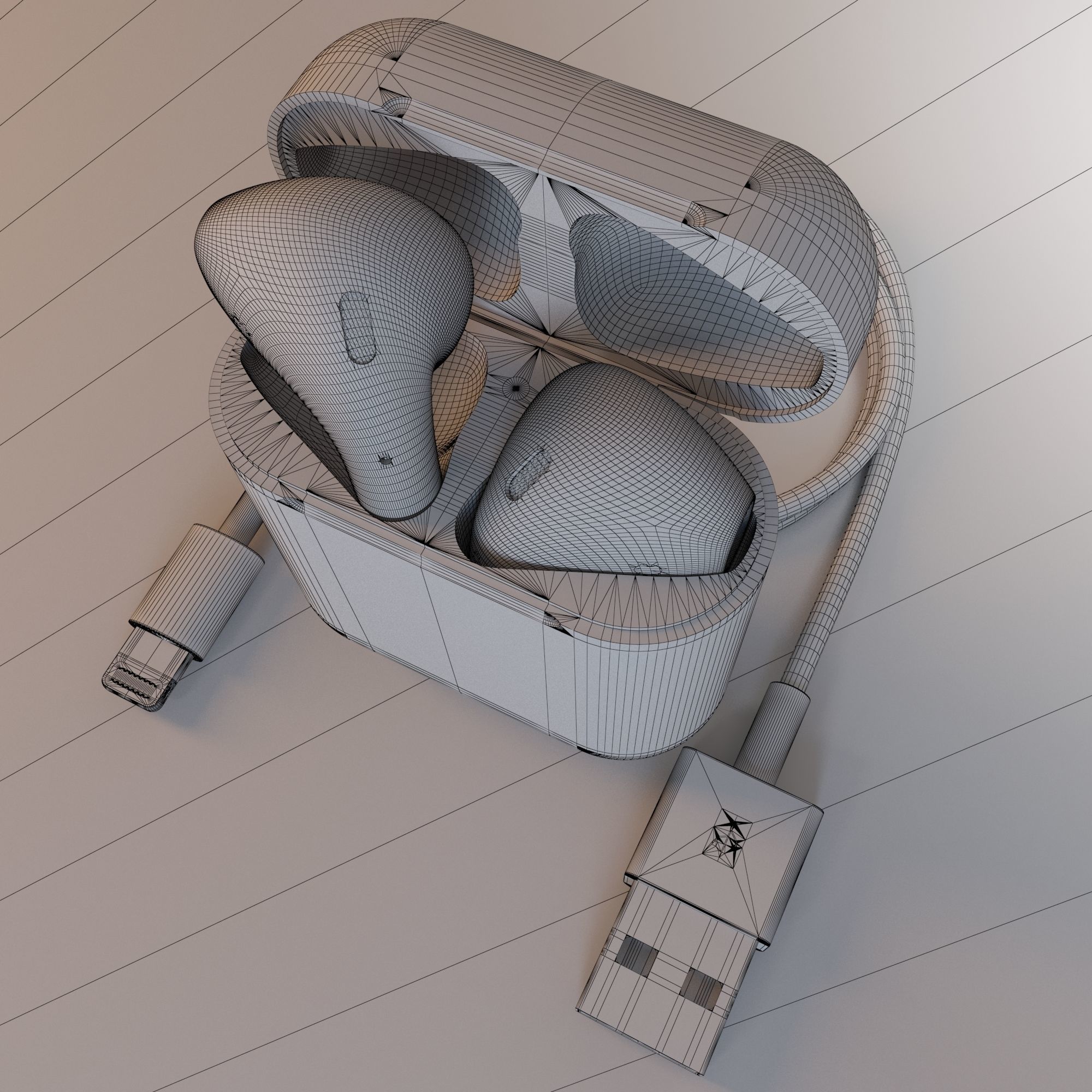 Apple AirPods Wireless White and Jet Black 3D model_16