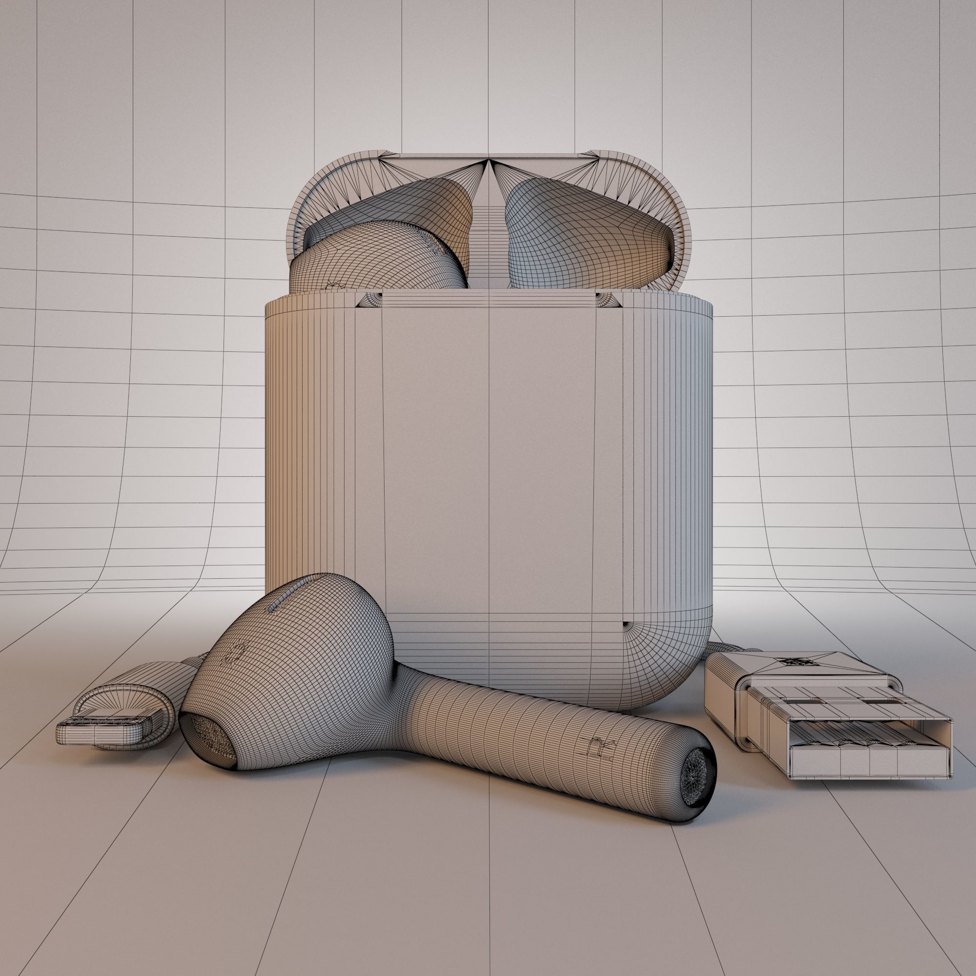 Apple AirPods Wireless White and Jet Black 3D model_19