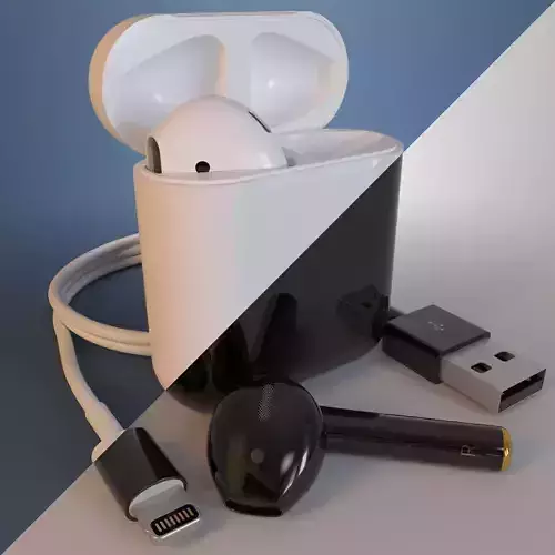 Apple AirPods Wireless  White and Jet Black 3D model