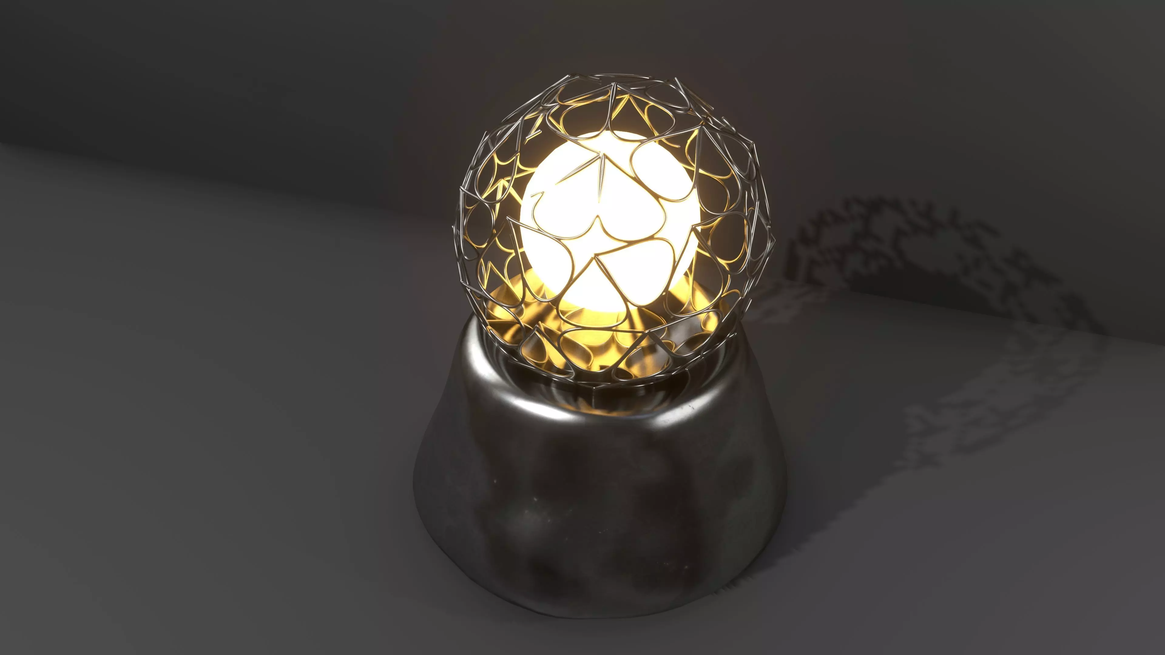 lamp with a metal mesh in an industrial style 3D model_4