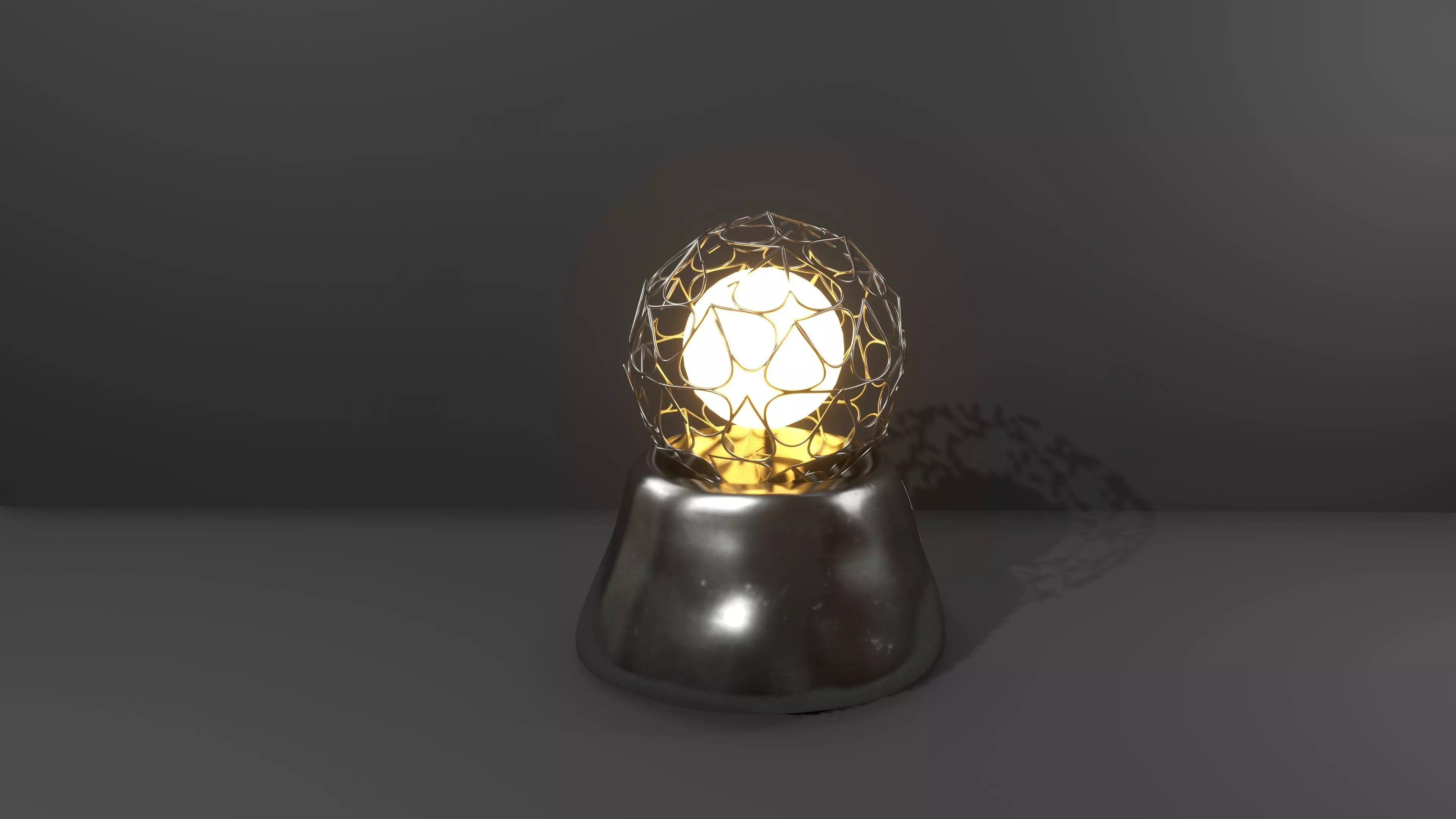 lamp with a metal mesh in an industrial style 3D model_3