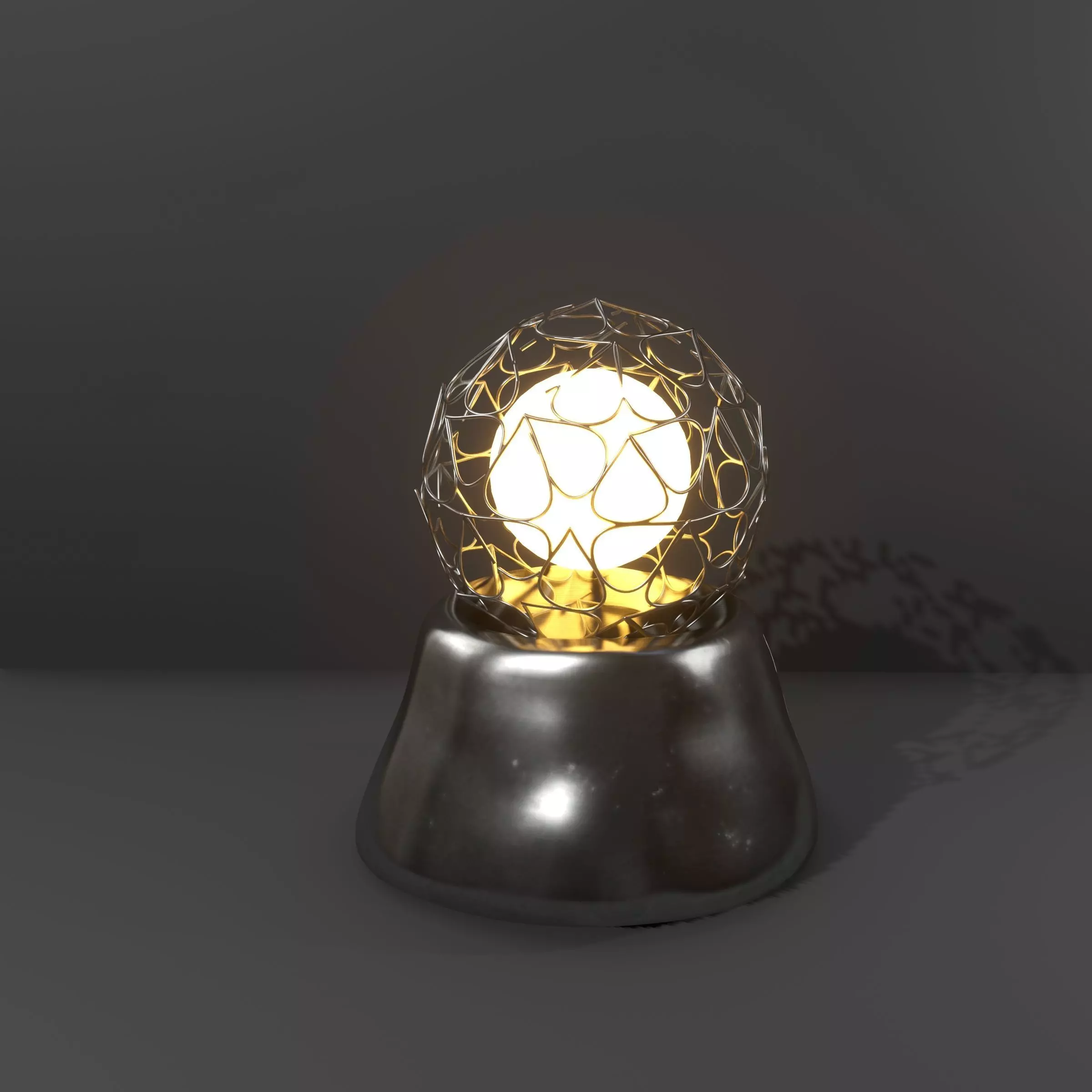lamp with a metal mesh in an industrial style 3D model_0