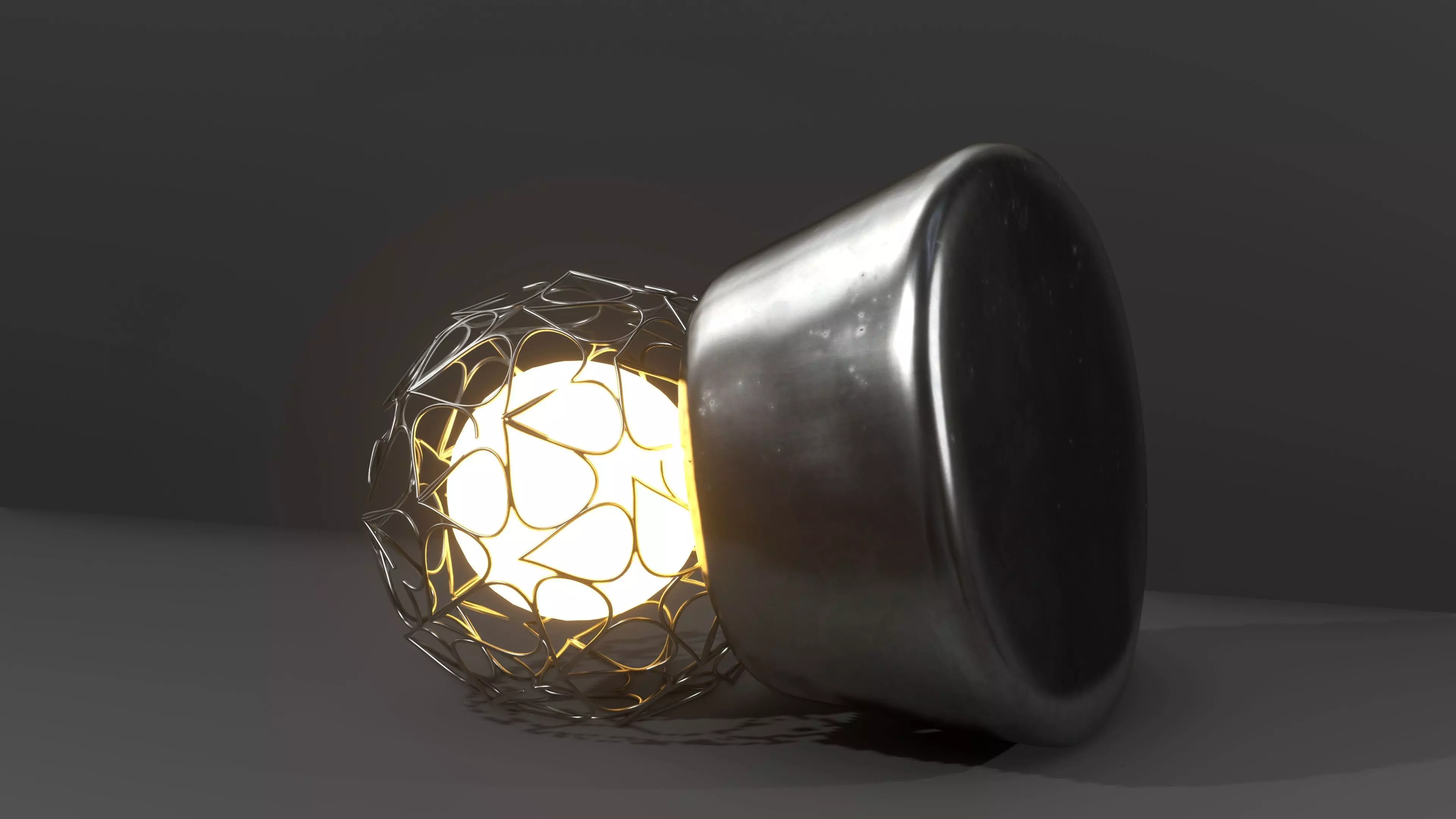 lamp with a metal mesh in an industrial style 3D model_6
