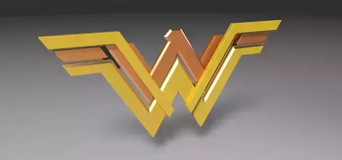 3D printable Wonder Woman logo 3D print model