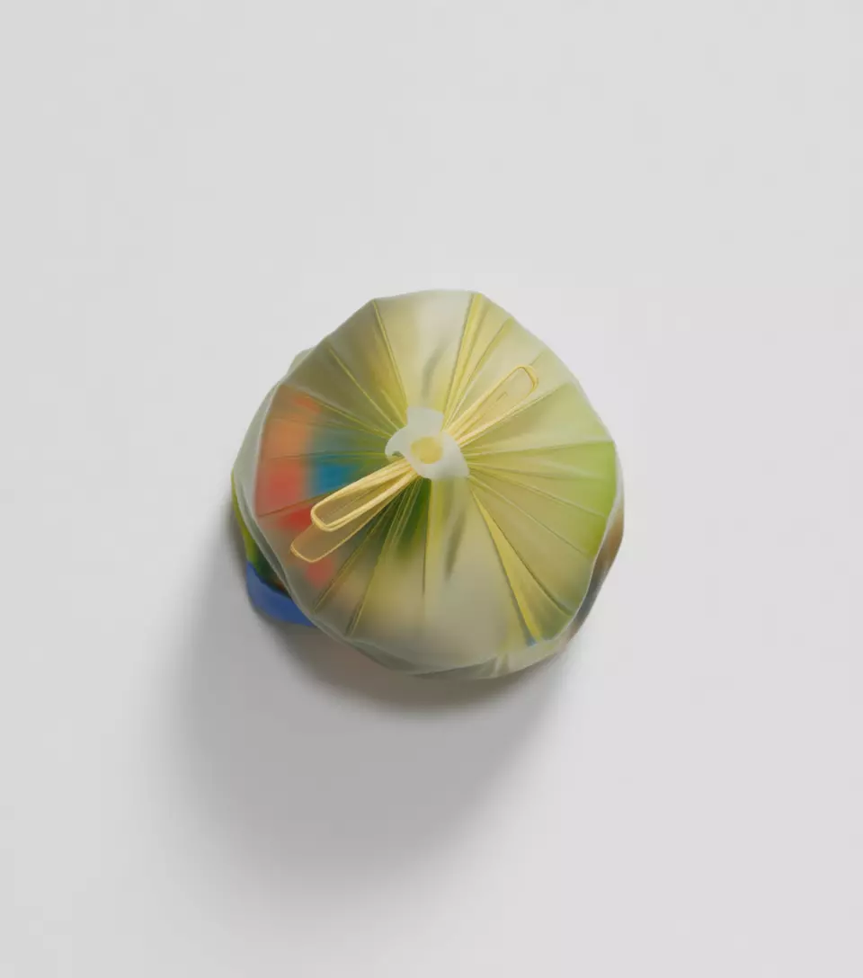 Translucent Trash Bag 3D Artistic Sculpture Colorful Contents Low-poly 3D model_2