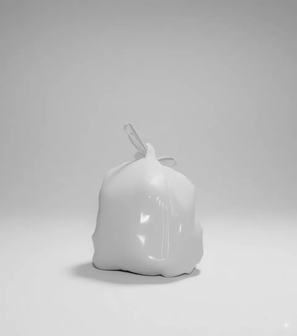 Translucent Trash Bag 3D Artistic Sculpture Colorful Contents Low-poly 3D model_4