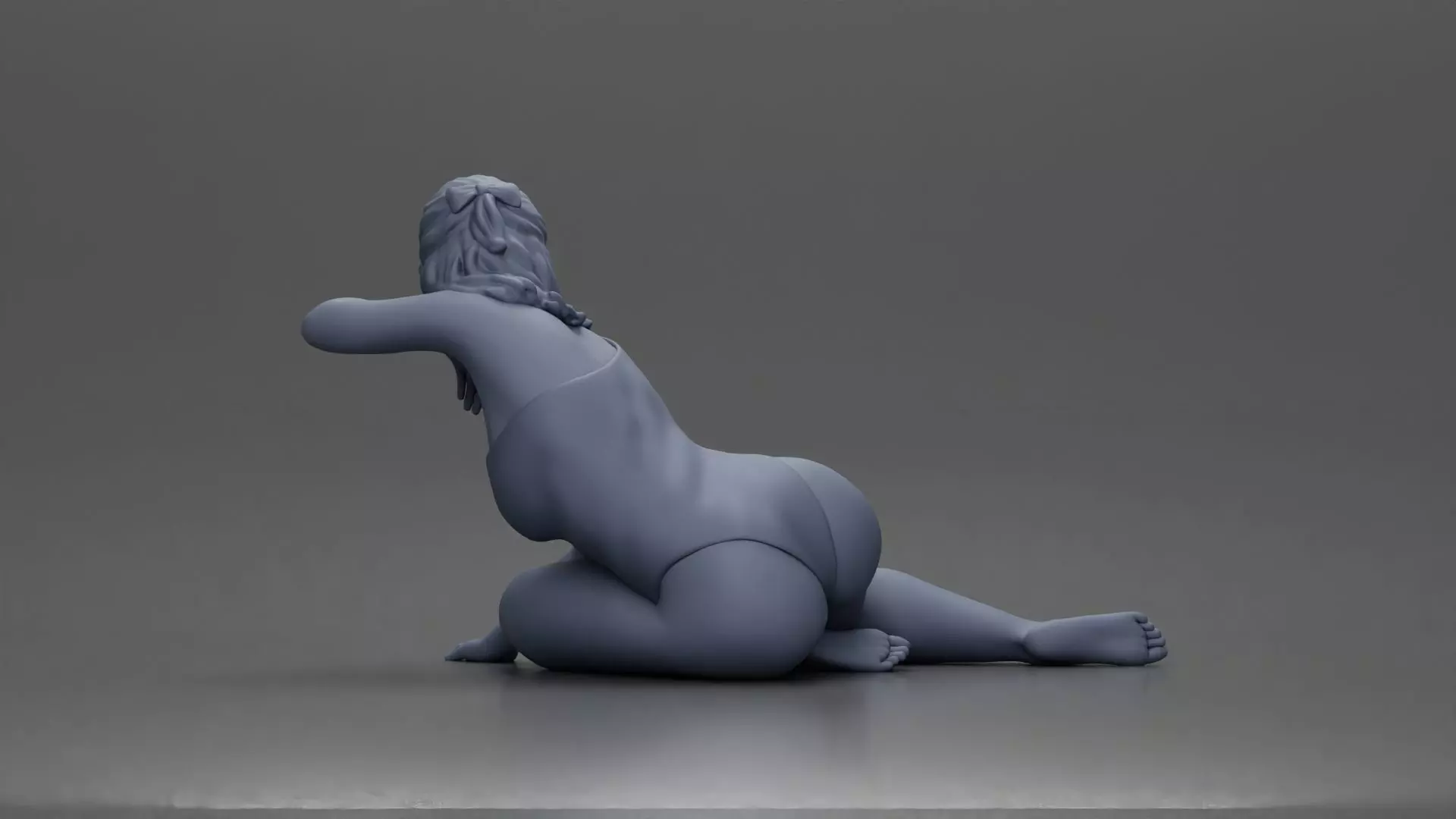 attractive woman in red swimsuit resting calmly on the beach 3D print model_9