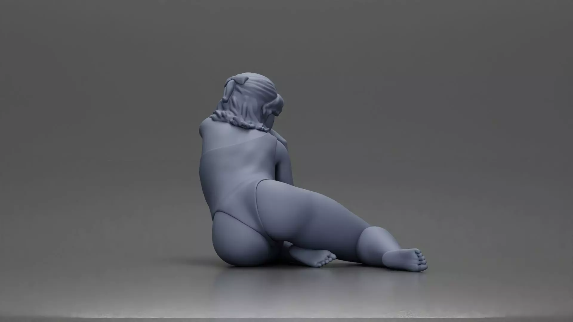 attractive woman in red swimsuit resting calmly on the beach 3D print model_8