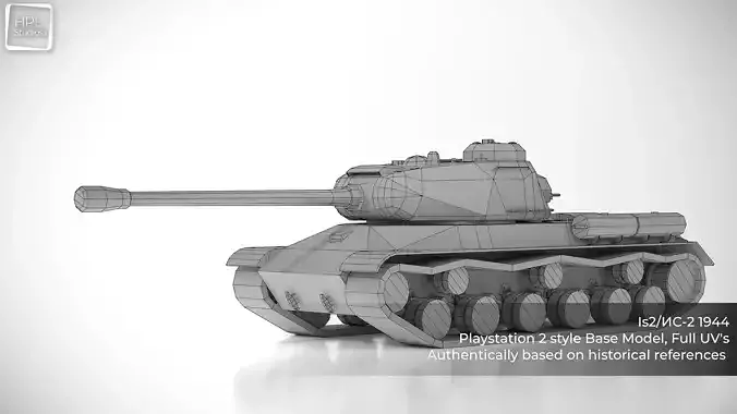 Low Poly IS2 Heavy Tank 7K Tris  UV Unwrapped Game Ready
