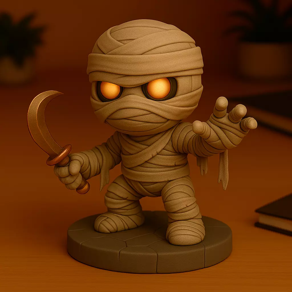 Ankh Silenciador Chibi Momia del Juicio Dorado 3D print model