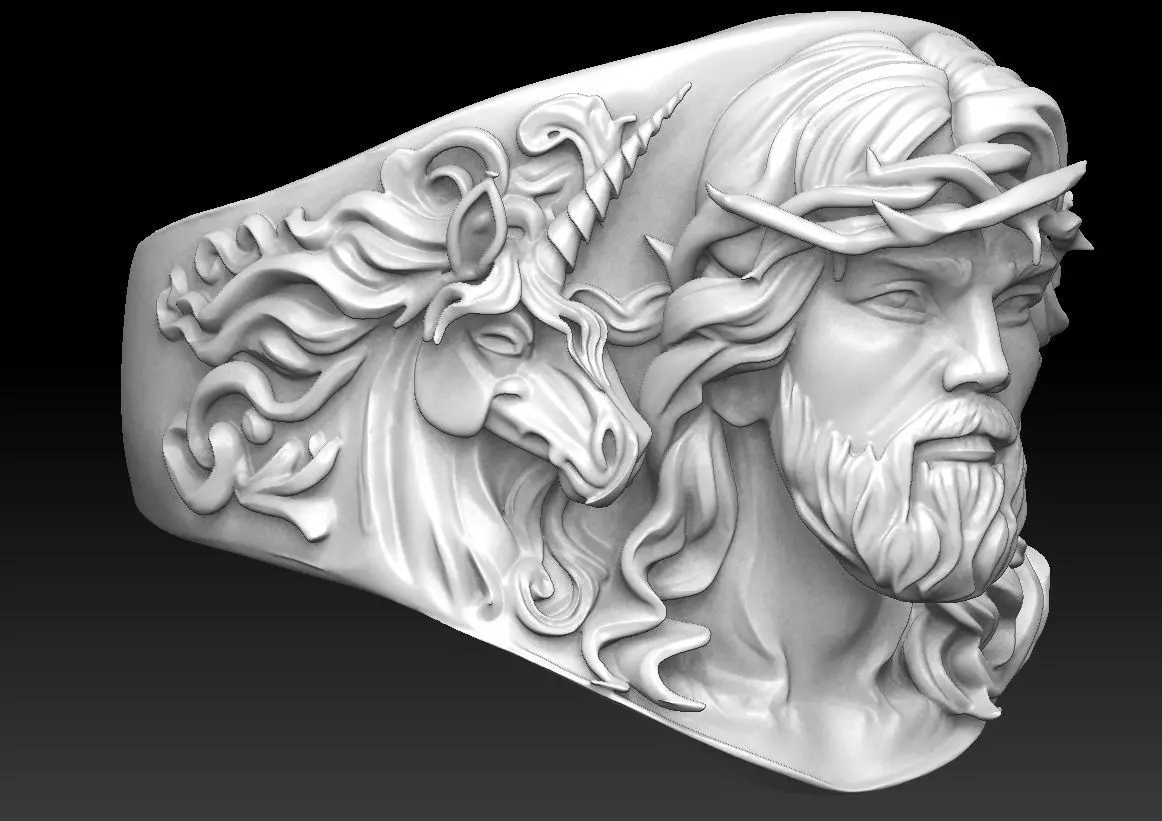 Jesus RING and Unicorn  3D print model 3D print model_3