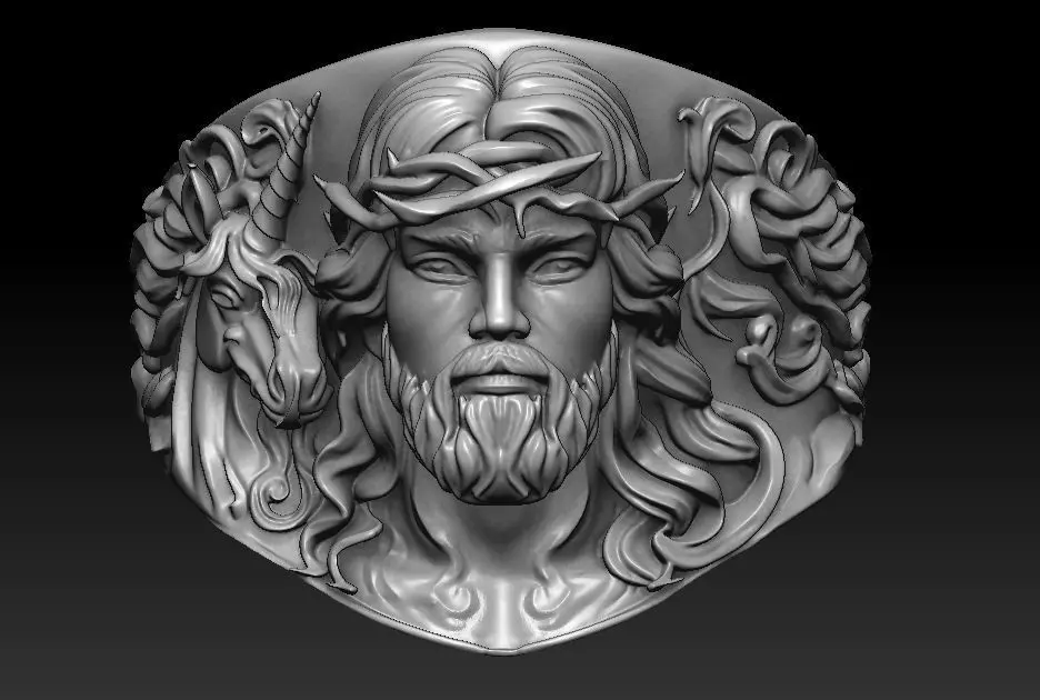 Jesus RING and Unicorn  3D print model 3D print model_6