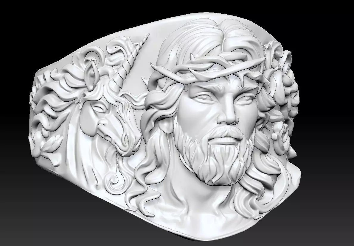 Jesus RING and Unicorn  3D print model 3D print model_5