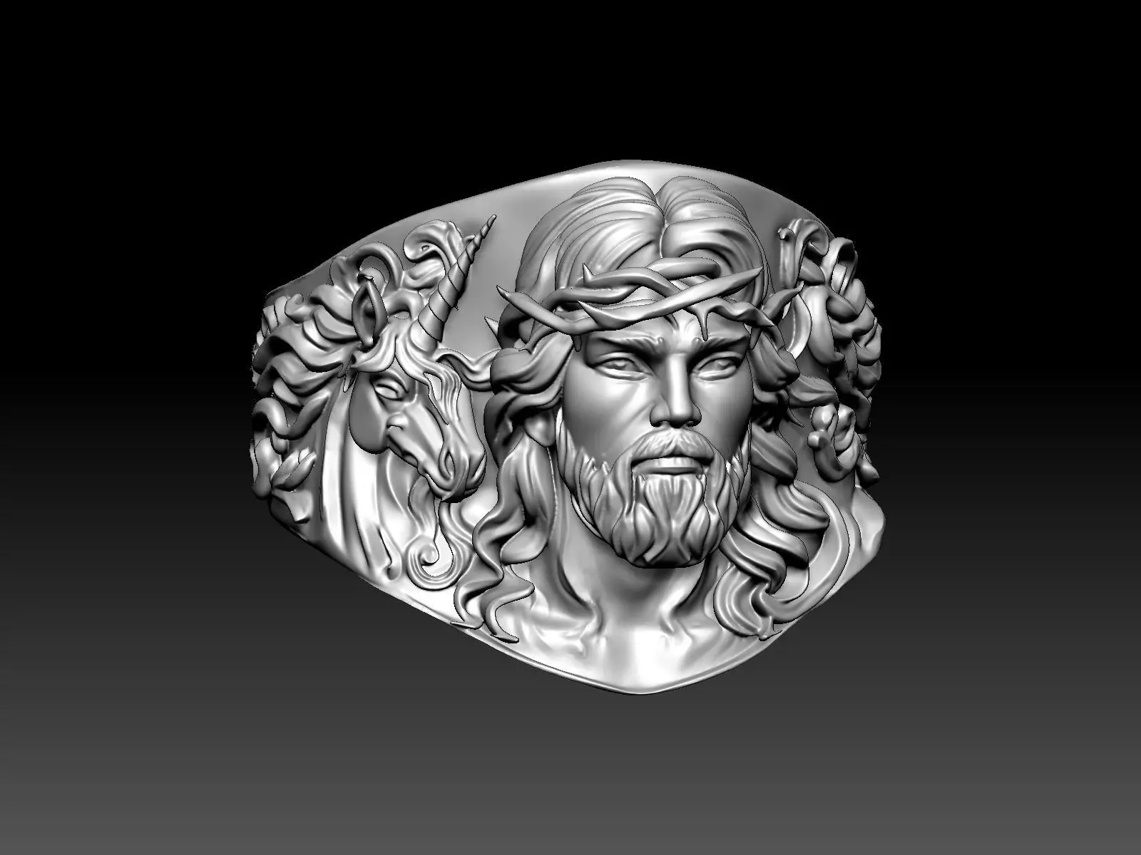 Jesus RING and Unicorn  3D print model 3D print model_8