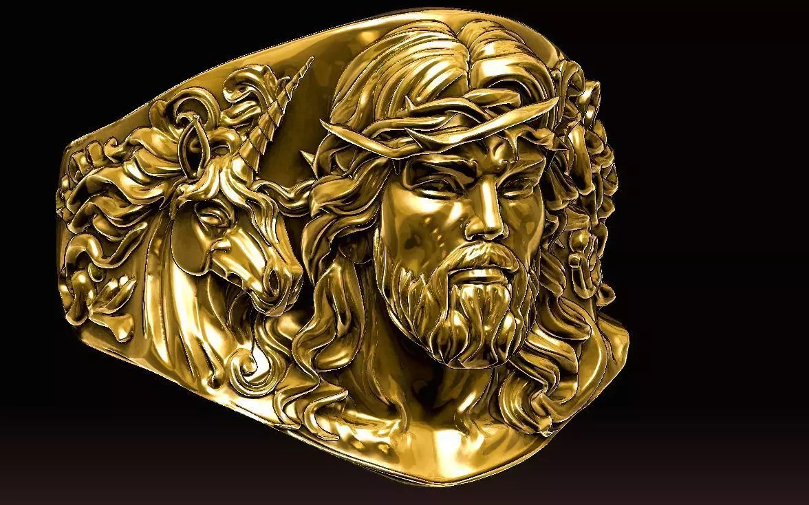 Jesus RING and Unicorn  3D print model 3D print model_0