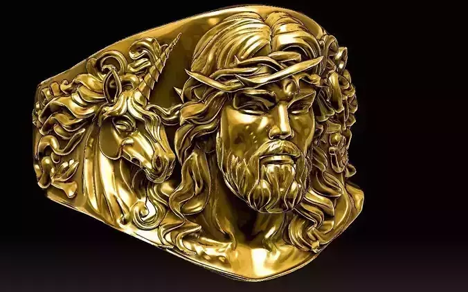 Jesus RING and Unicorn  3D print model