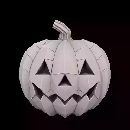 Low Poly Monochrome Jack-oLantern Halloween pumpkin