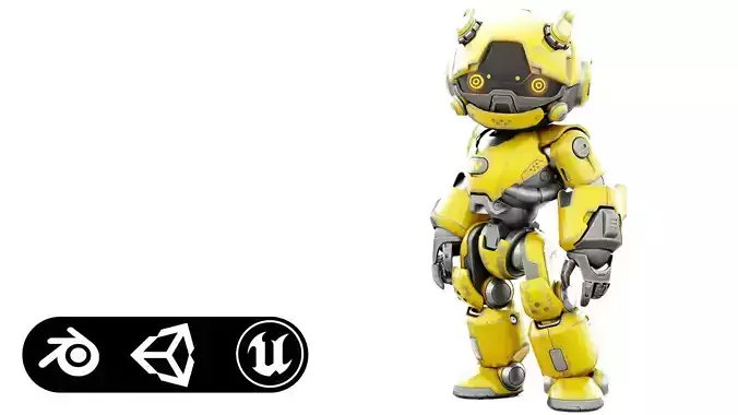 ROBO ZERO-J  Rigged for Unreal Engine - Unity - MIXAMO