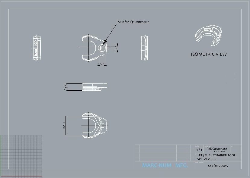 VESPA ET3 FUEL TANK STRAINER TOOL 3D print model_3