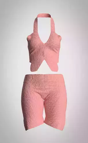 High Waist Short with Halter neck Top