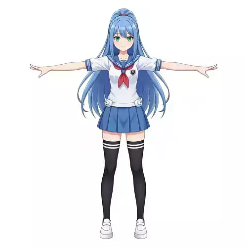 Stylized Anime Girl 3D Character
